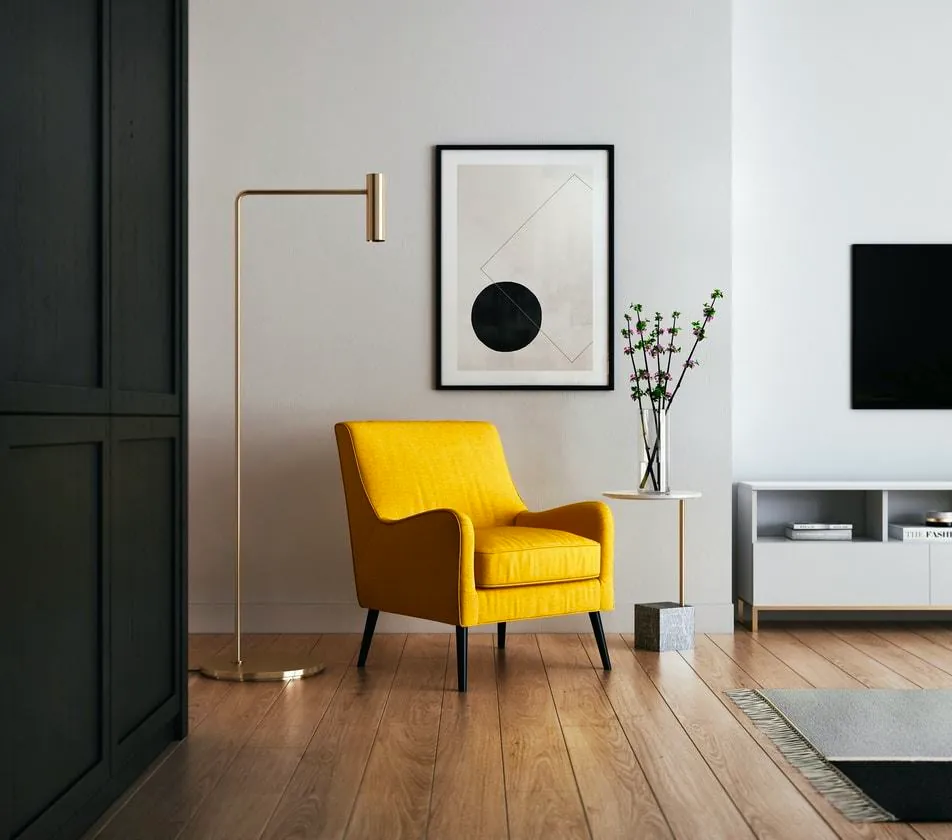 Accent chair in a bright room